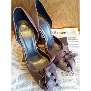 STELLA MCCARTNEY MARY JANE STYLE 7.5 Square 4" PUMP 37 1/2 EU MOCHA BROWN VEGGY